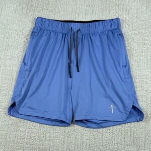 Three Nails Mens Large Blue 5" Stretch Athletic Training Gym Shorts